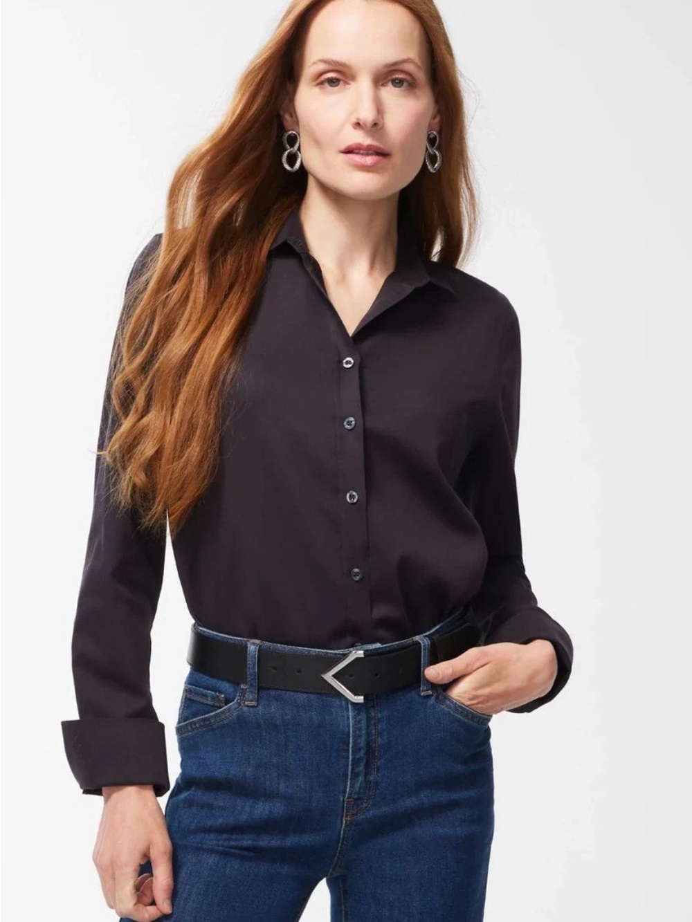 Chico's Black Collared Shirt